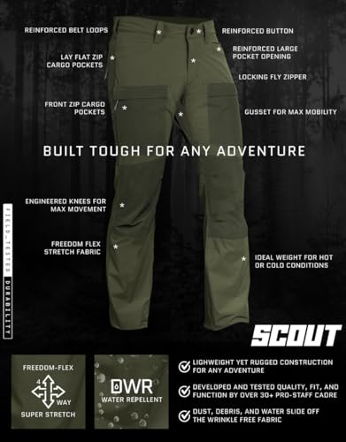 Howitzer Men’s Tactical Scout Pants, 2-Tone Ripstop Cargo, Water-Resistant Utility Workwear for Hiking, Range & Outdoor Use4