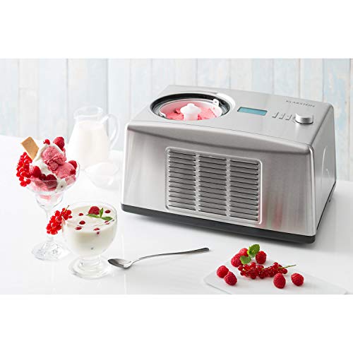 Klarstein Yo & Yummy 2-in-1 Eiscremebereiter & Yoghurt Maker Eiscremebereiter Joghurtmaschine Softeismaschine (1,5 Liter, 150 Watt, Timer, Restarbeitszeitanzeige, 150 Watt, Edelstahl) silber – Bild 3