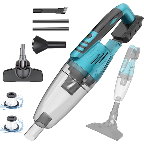 Squaeltirs Wireless Car Vacuum Cleaner,Compatible with Makita 18V BL1830,2-in-1 Handheld Vacuum Cleaner,with 2 Filter,Lightweight,for Cleaning Home Corners, Car, Pet Hair (No Battery)