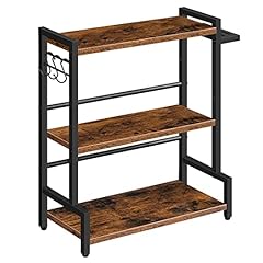 HOOBRO Scaffale Portaspezie, Organizer da Cucina con 3 Ganci, Scaffale per Condimenti 3 Ripiani, con Porta Coltello, Piedini Regolabili, Stile Industriale, per Sala da Pranzo, Cucina EBF01TL01