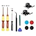 Thlevel 2PCS Joystick analógico 3D para NS, Utiliza para el reemplazo del Joystick Izquierdo/Derecho, con Destornillador Herramientas de Reparación y 4 Tapas para Pulgar
