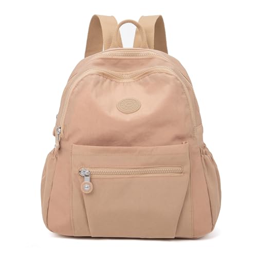 Image of Pealwel Mini Backpack Purse for Women,Small Nylon backpacks for Ladies Backpacks Women Anti Theft Travel Bag (Khaki)