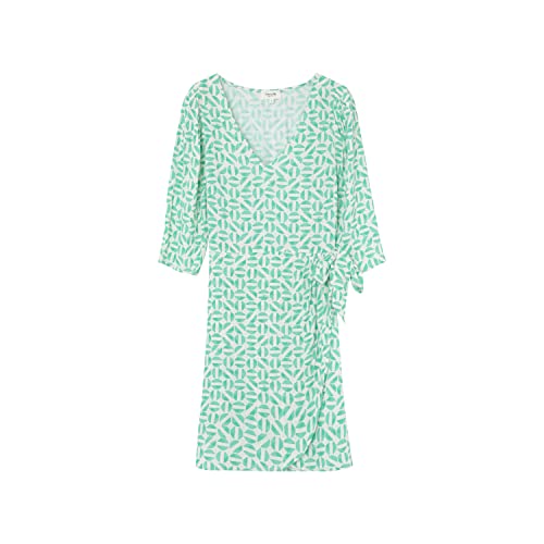 Robe Courte imprimée Effet Portefeuille Manches 3/4 Eileen Vert
