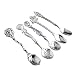 Produktbild 1 Set mit 5 Stäbchen, Vintage, kreativ, geschnitzt, Kaffeelöffel, Dessertlöffel, Rührlöffel (Silber)