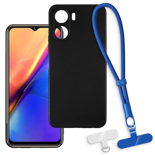 OAGELIM 2-in-1�ی�P�[�X�ƃ��X�g�X�g���b�v Vivo Y56 5G �Ƃ̌݊������� ���O���\�ȃ��j���[�h�t���d�b�J�o�[�A����~�ߕ����h�~�O���b�v�n���h�� (�u���b�N + �u���[)