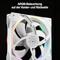 be quiet! Light Wings 140mm PWM Reverse White, 7 invertierte Lüfterblätter, hoher Airflow, ideal für die Seite oder am Boden des Gehäuses, ARGB-Beleuchtung, vielzählige Farben, sehr leiser Betrieb – Ansicht 4
