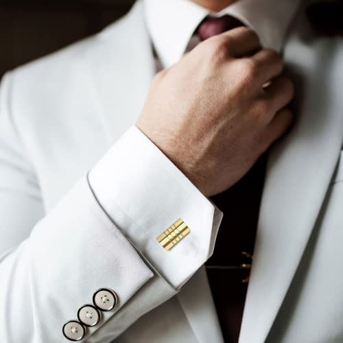 Cufflinks For Men, 316L Stainless Steel Tuxedo Shirt Cuff Links Shirt Accessories Unique Business Groom Wedding Black Silver Gold Jewelry for Son, Father, Husband, Boyfriend4