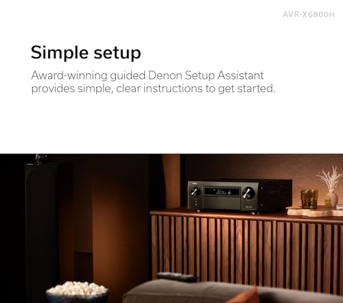 Image of Denon AVR-X6800H 11.4 Channel AV Receiver - 140W /Ch, Built-in HEOS, WiFi, & Bluetooth - Dolby Vision, HLG, HDR10+, Dynamic HDR & Dolby Atmos Height Virtualization - Home Audio Receivers & Amplifiers