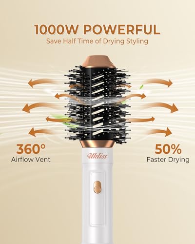 Secador Pelo Profesional 6 en 1, UKLISS Airstyler Set con Rizador Pelo Automatico, Hair Dryer, Cepillo Alisador Pelo, Thermal Brush, Cepillo Secador Hairstyler Set Regalos para Mujeres Styling -Blanc - imagen 7