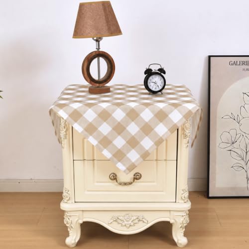 Essifunia Waterproof Plaid Tablecloth Fabric - Square 25x25 Inch Classic Gingham Checker Buffalo Table Cover for BBQs, Parties