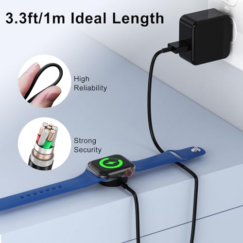 image for Amasuki 2Pack Upgraded for Apple Watch Charger USB Magnetic Wireless F