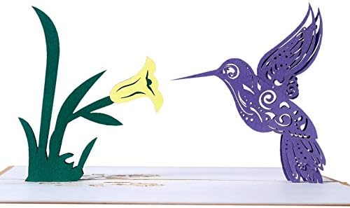 Hummingbird Flower Pop Up 3D card. Spring Collection. A Delightful surprise greeting card gift for Daughter Mum, Friend