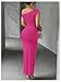 SOLY HUX Women's Elegant Maxi Dresses One Shoulder Short Sleeve Bodycon Cocktail Prom Dress Hot Pink X-Small