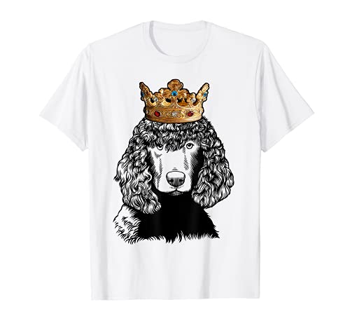 Irish Water Spaniel Dog Wearing Crown T-Shirt, White