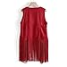Womens Fringe Vest Sleeveless Cardigan Tassel Jacket Hippie Costume Vintage Tops Western Outfit for Women Red