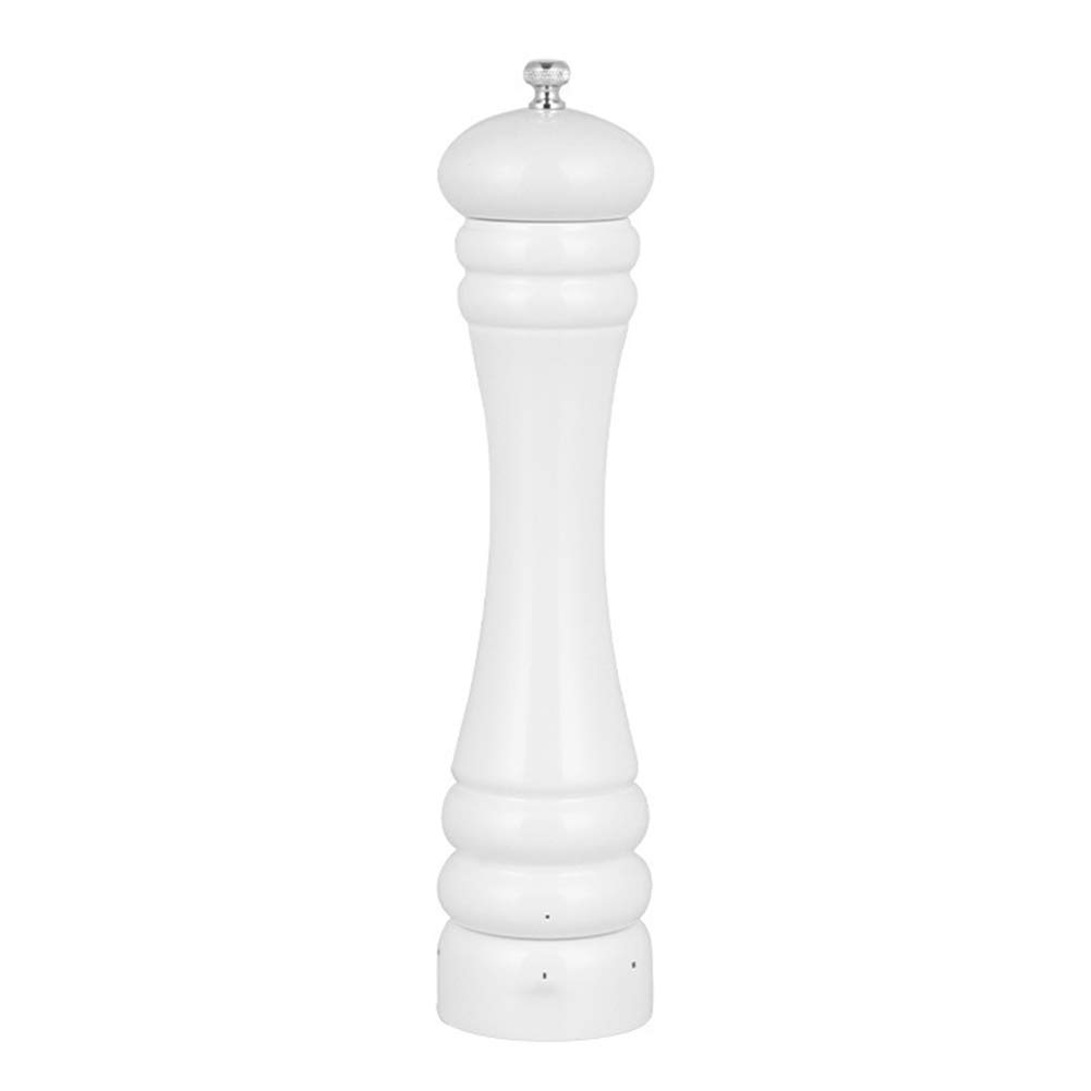 Grand moulin à sel et poivre en bois blanc style classique chic