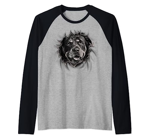 Camiseta Rottweiler. Camiseta divertida para amantes de los perros Camiseta Manga Raglan