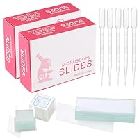 100 Stück Vorgereinigte Mikroskop Objektträger und 200 Stück Mikroskop-Deckgläser, mit 5 Tropfer,für Labor Biologie Wissenschaft Studium