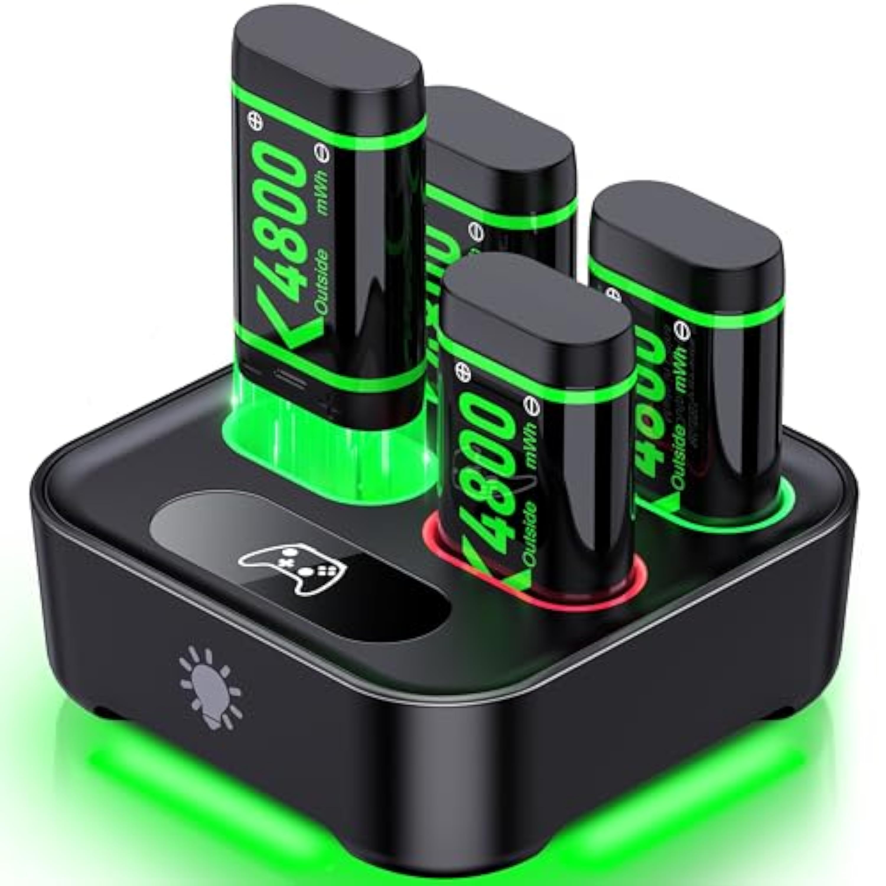 4 X 4800mWh Batería para Mando Xbox Series X/S, Xbox One S/X/Elite - Interfaz Tipo C, 15 Horas de Reproducción