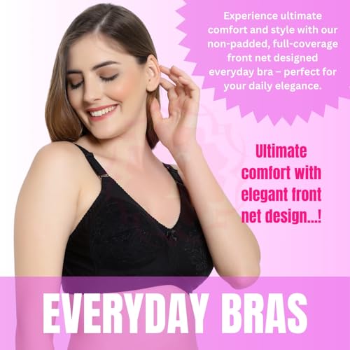 Image of Fashiol Women's Cotton Minimizer Saree Bra | Plus Size Full Coverage Non-Padded Heavy Bust Everyday Ladies Bras - 34 Till 50