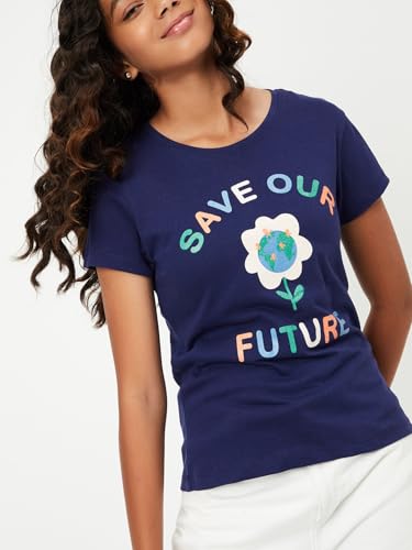 Image of Max Girl's Cotton Regular Fit Graphic Printed T-Shirt - Pack of 3