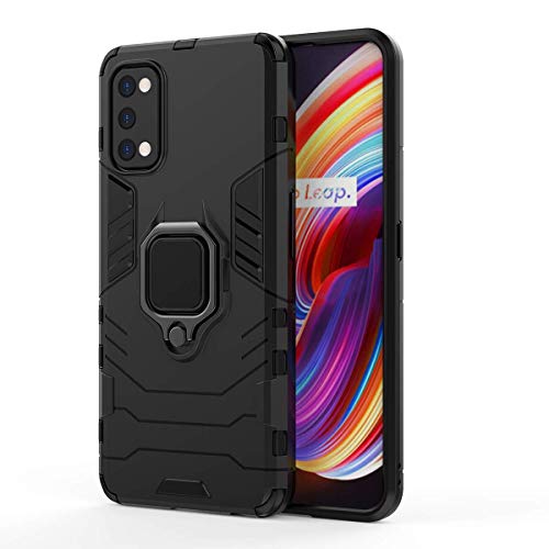 TingYR Funda para Realme 7 Pro, Soporte Giratorio de Anillo de 360 Grados, Cubierta de teléfono a Prueba de Golpes de TPU/PC, Carcasa para Realme 7 Pro.(Negro)