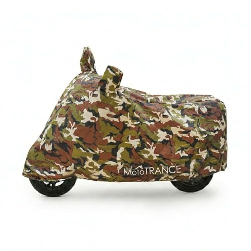 Image of Mototrance All Weather Protection Two Wheeler Cover for All Activa, Scooter, Scooty & Bikes Upto 150CC | Anti Dust, 100% Waterproof, Heat Resistant, Mirror Pocket Bike Body Cover | Aero Jungle Green
