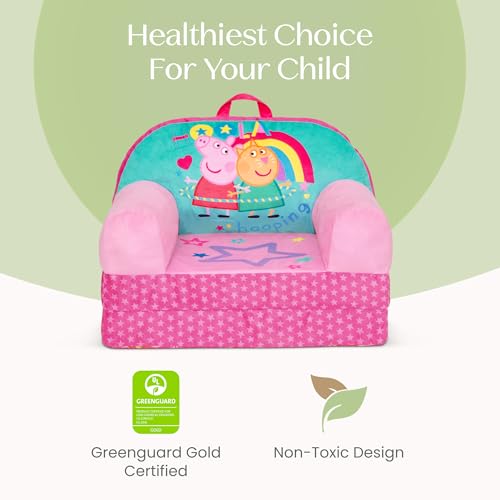 Image of Delta Children - Peppa Pig Cozee Buddy Flip-Out Kids Chair - Greenguard Gold Certified, Pink