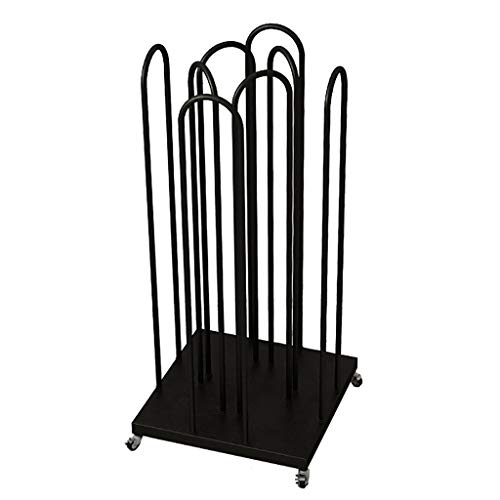 4-Seiten-Speicher Hanger Stapelwagen, Aufhänger Speicherstand mit 4 Rollen, Kleiderbügel-Halter 150 Kleiderbügel Kapazität, Eisen Eingerahmt Cover