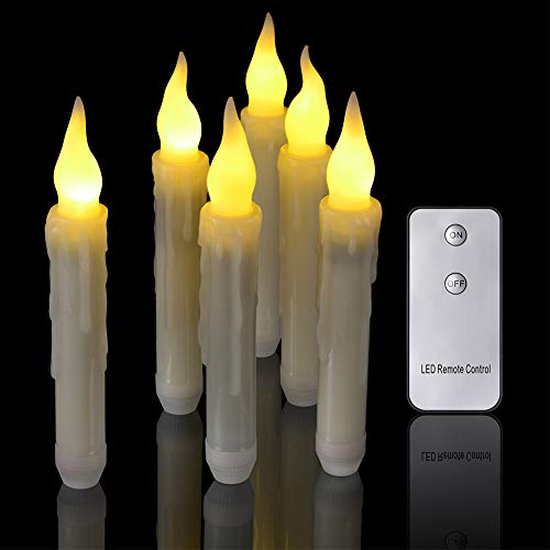 PChero Lot de 6 Bougies, Lumières Bougies à LED sans Flamme Vacillante Bougies électrique avec Télécommande, Décorations pour maison, table, fête, mariage, anniversaire