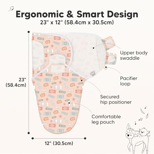 Image of 3-Pack Organic Baby Swaddle Sleep Sacks - Swaddles for Newborns, Infant 0-3 Months, Baby Girls, Boys, Soft & Snug Newborn Sleep Sack, Nursery Swaddling Blankets (Beach Day, OS)