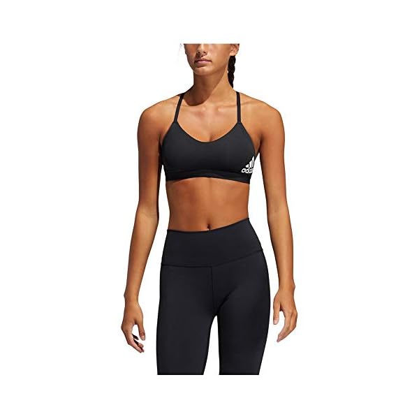adidas-Womens-All-Me-Light-Support-Training-Bra adidas Women's All Me Light Support Training Bra, Black/White, Small