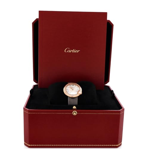 Pre-Loved Ballon Blanc de Cartier Quartz Watch Rose Gold with Diamond Bezel and Alligator 30, Rose Gold2