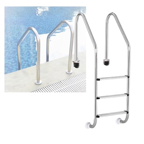 Escalera para piscina acero inoxidable 3 peldaños miniatura 1