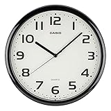 CASIO(カシオ) 掛け時計 壁掛け時計 ブラック 黒 アナログ スタンダード ステップ秒針 シンプル IQ-24-1JF