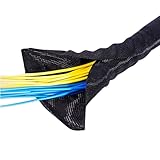 Organizador Cables Manga trenzada expandible PET de cierre automático Tubo flexible de cierre automático Manguera aislada Cable de envoltura Protector de cierre automático Negro Organizador De Cables(