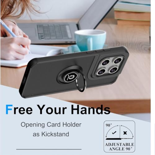 Image of QUIETIP Case for Motorola Edge 70 Pro,Magnetic Ring Car Stand Cover Black