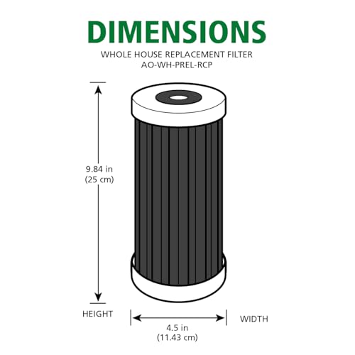 Image of AO Smith 4.5 inchx10 inch 5 Micron Carbon Sediment Water Filter Replacement Cartridge - NSF /ANSI 42 Certified - For Whole House Filtration Systems - AO-WH-PREL-RCP