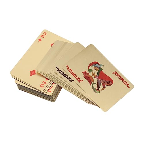 ibasenice 3stücke Goldene Spielkarten wasserdichte Pokerkarten Für Pokerabende Festivals Und Sammler Karten Deck Mit Hervorragendem Griff Und Strapazierfähigkeit – Bild 4
