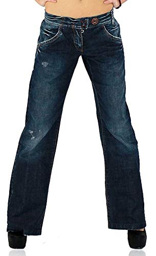 Miss Sixty Party Pants Damen Bootcut Jeans Used-Look Denim (Dunkelblau)...