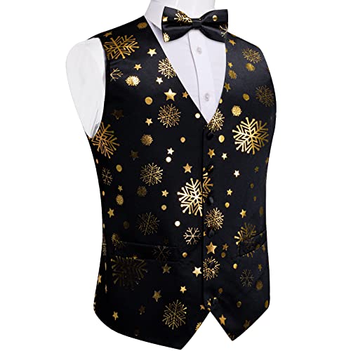 DiBanGu Mens Christmas Suit Vest Festive Xmas Dress Waistcoat and Bowtie Set Vacation Holiday Dress Vest for Tuxedo Party2