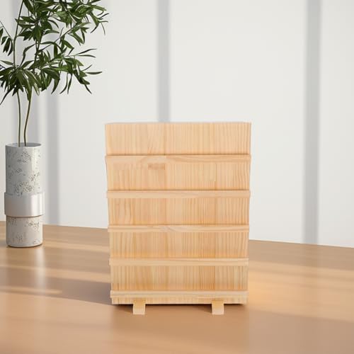 Présentoir à bijoux en bois naturel chic à 5 niveaux pour boutiques