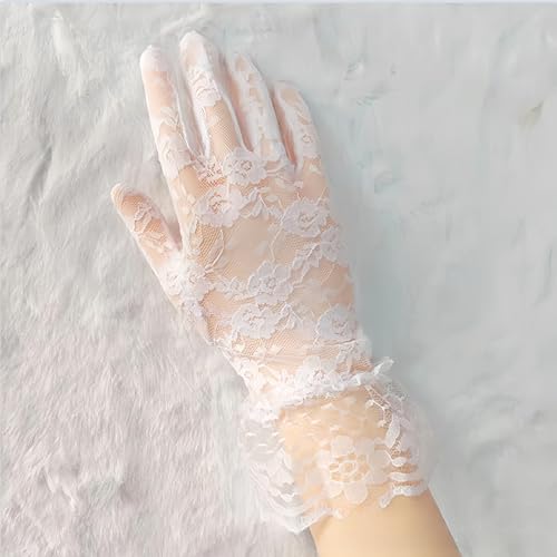 Lace Gloves, Short Summer Ladies Gloves,for Weddings,Bachelor Party, Cosplay,Tea Party,Dinners & Operas(2Pcs) 5
