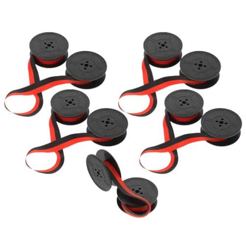 TEMPNAP Cintas de Tinta Nylon Resistente para Máquina de Escribir de Doble Carrete Juego de 5 Instalación Fácil, Adecuado para Oficinas y Escuelas