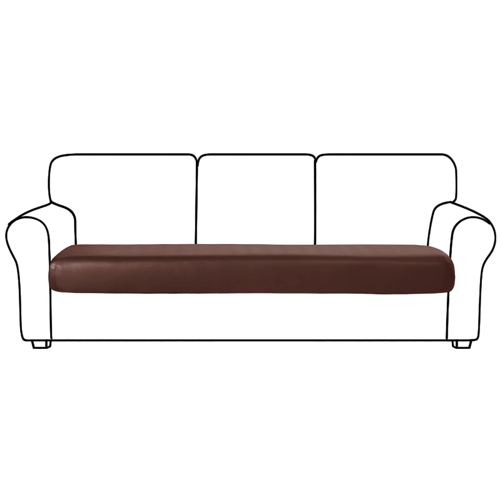 Housse de coussin de canapé imperméable pour réparer un cuir usé 3 places