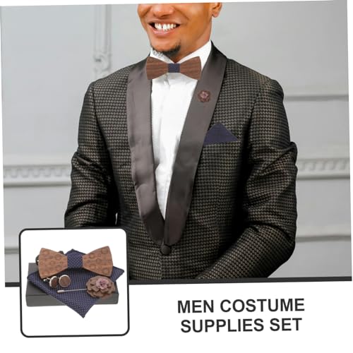 Set para hombre con corbata de moño y accesorios miniatura 5