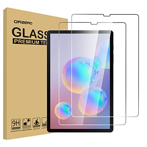 (2 Pack) Orzero Compatible for Samsung Galaxy Tab S6 T865,T866 10.5inch Tempered Glass Screen Protector (Not fits for Galaxy Tab S6 Lite) , 9 Hardness HD Anti-Scratch 2.5D Arc Edges (Lifetime Replacement)