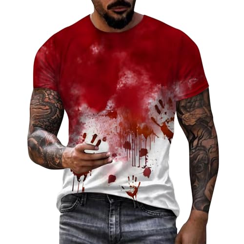 Camiseta para hombre, camiseta de Halloween, blutig camisas, manga corta, problema, resuelto, camiseta de terror, Halloween, camiseta deportiva, problema de sangre, parte superior, zombi, estudiante