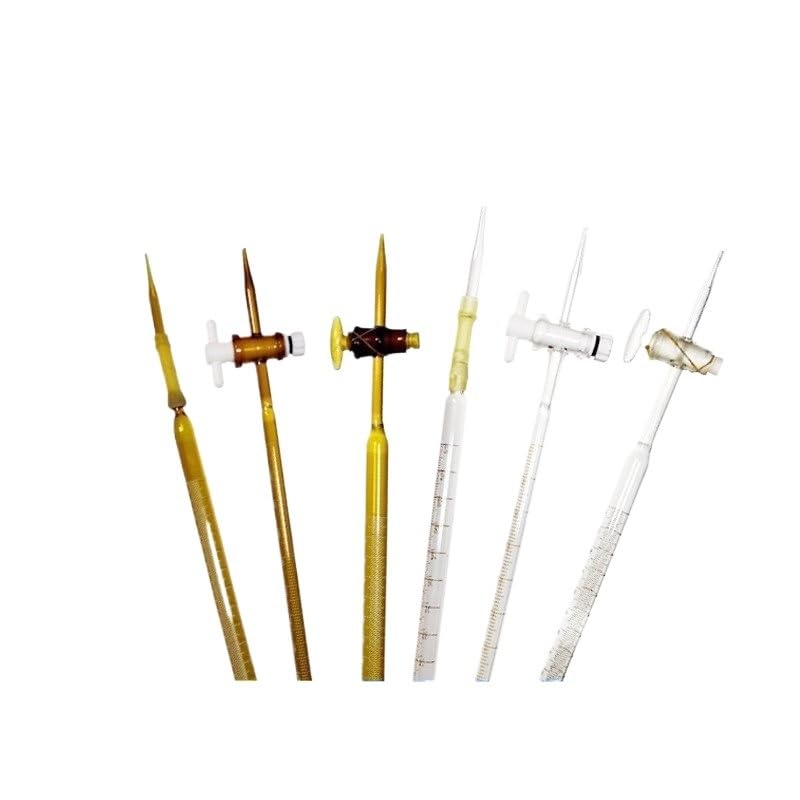 Klasse A Glasbürette mit PTFE-Hahn - Borosilikat 3.3 für Titration, 10ml 25ml 50ml 100ml(100ml PTFE alkaline/cidic)
