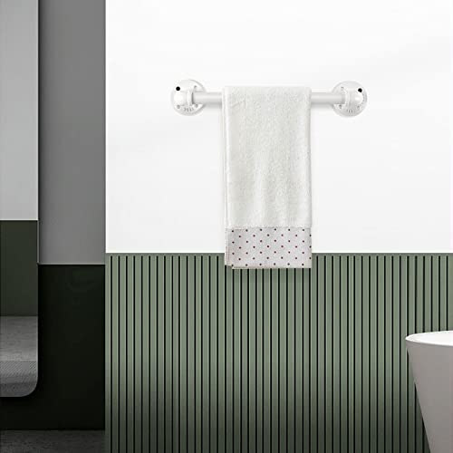 Hoemlim Pipe Towel Bar Wall Mounted Industrial Towel Rack Holder Rustic Heavy Duty Bathroom Hardware(12 Inch,White) #TOP5